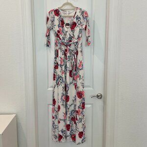 PinkBlush floral wrap maxi dress